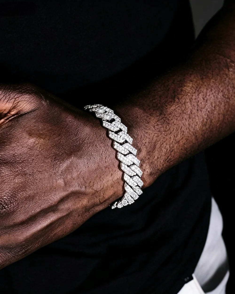 hip hop rhombus zircon copper cuban chain bracelet