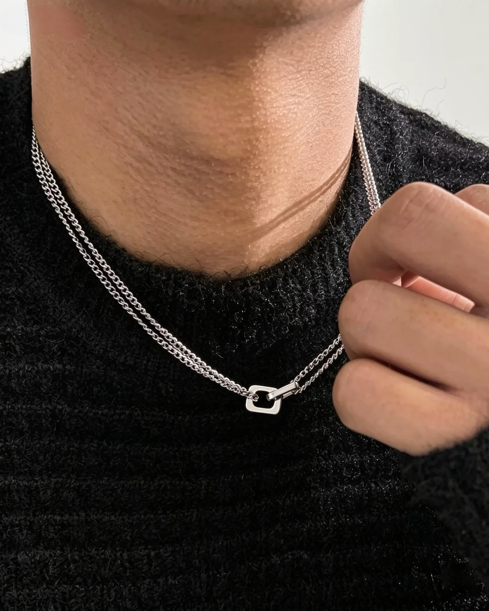 The Dual Core Link Titanium Steel Polishing Necklace