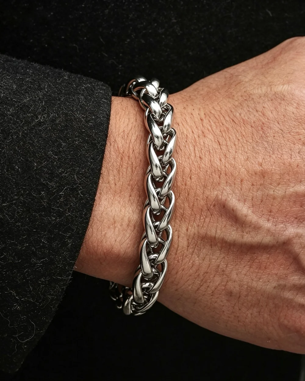 The Titan Curb Chain Twist Thick Titanium Steel Bracelet