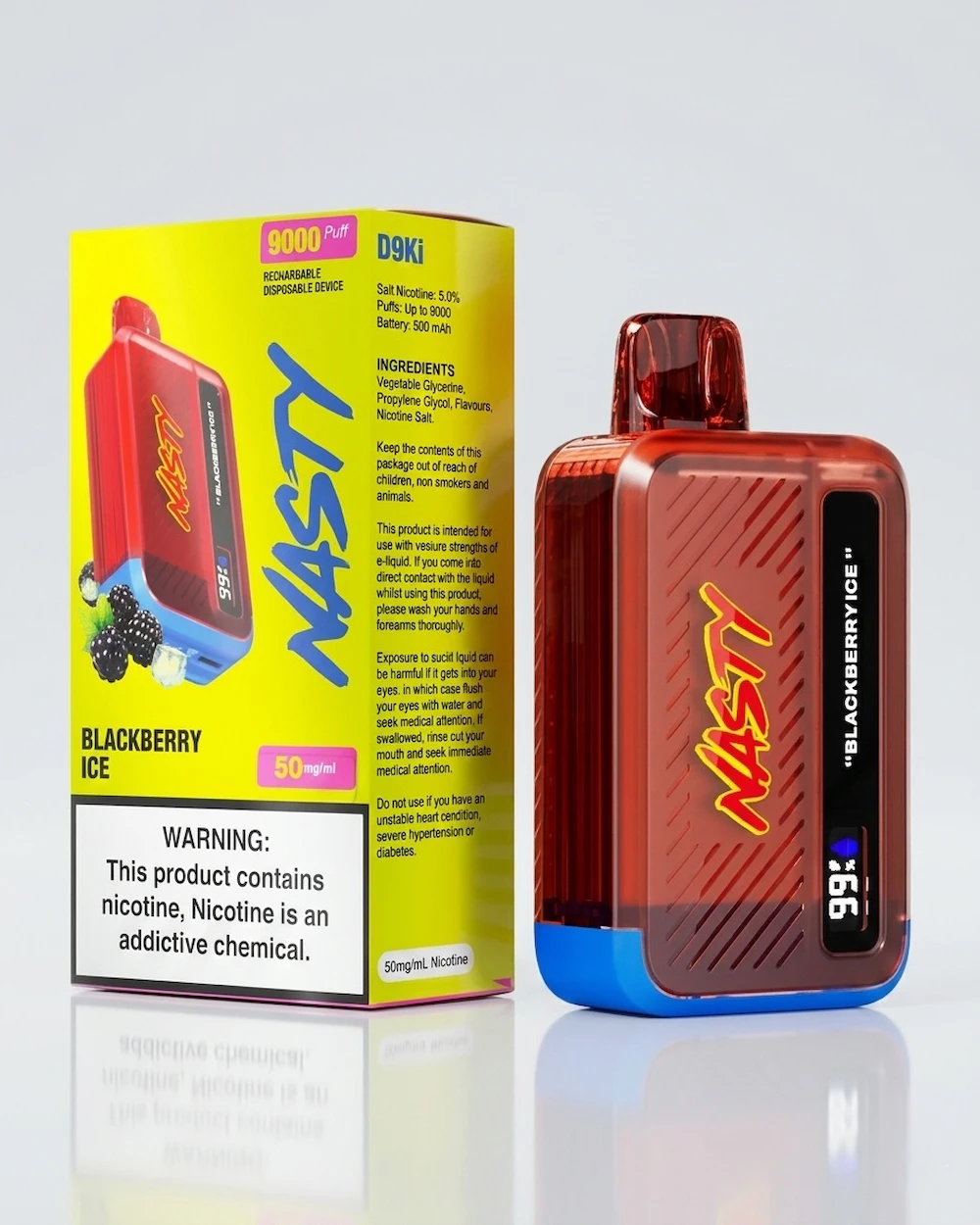 Nasty Bar Blackberry Ice 9000 Puffs Disposable Vape