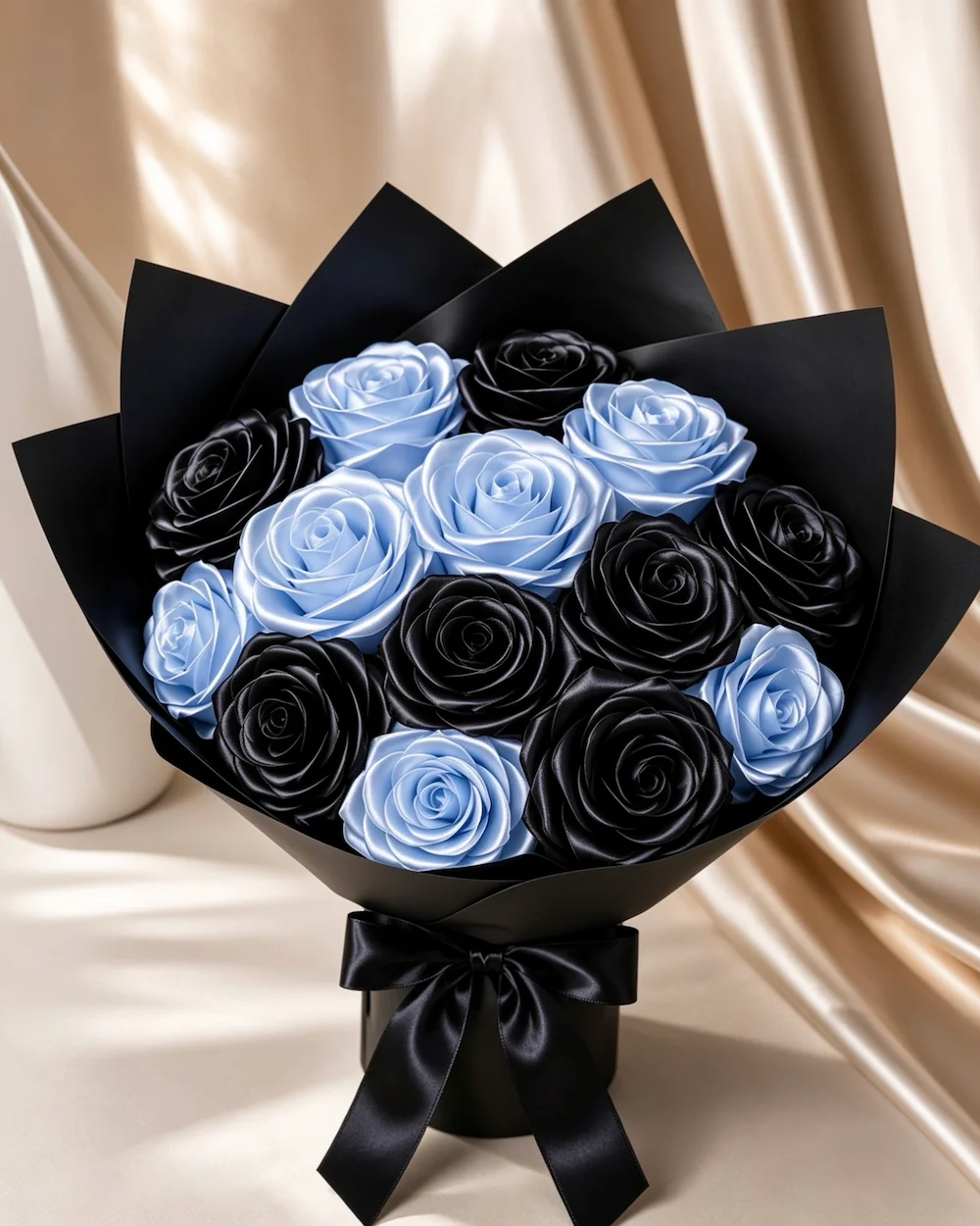 Noir and Nova Eternal Rose Satin Bouquet