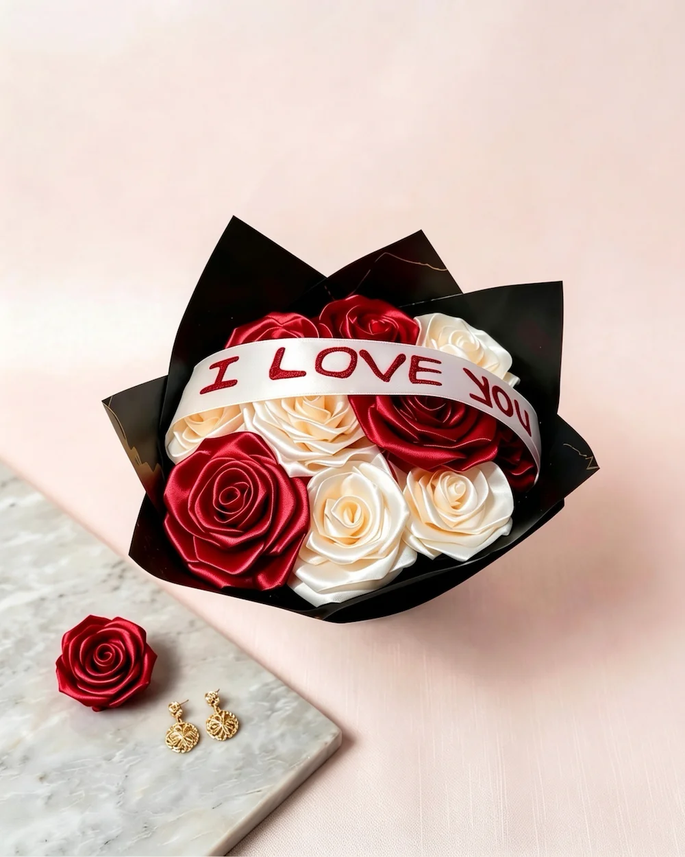 Sweet Sentiments Eternal Rose Satin Bouquet